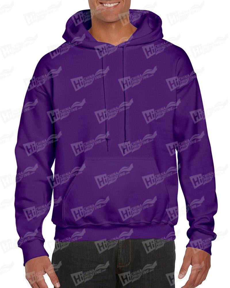 Gildan Men's Pullover Hood Sweatshirt-Purple